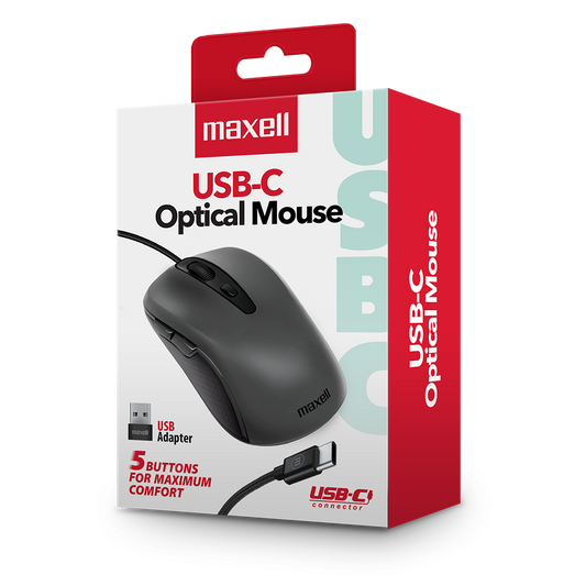 Mouse Alambrico 5 Botones USB-C MOWR-105C