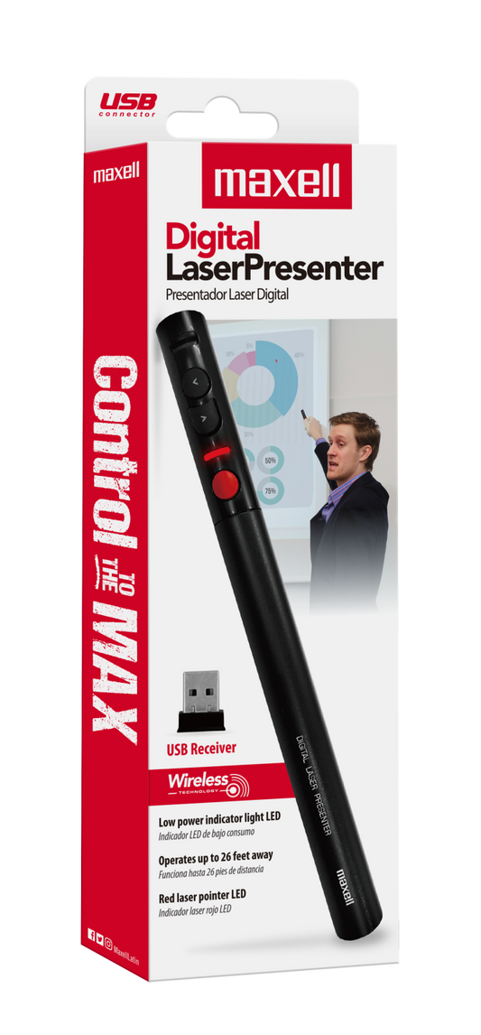 PRESENTADOR LASER CON ADAPTADOR USB-A Y USB-C