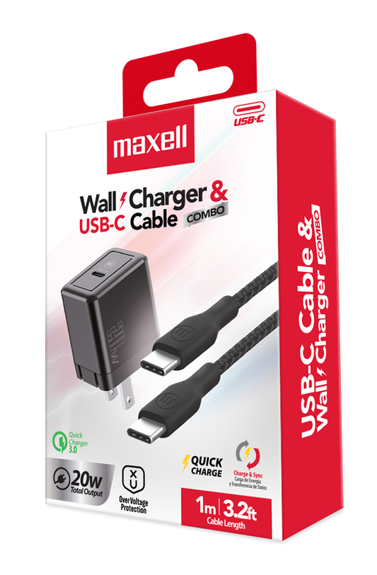 CARGADOR COMBO 20 WATTS Y CABLE USB-C